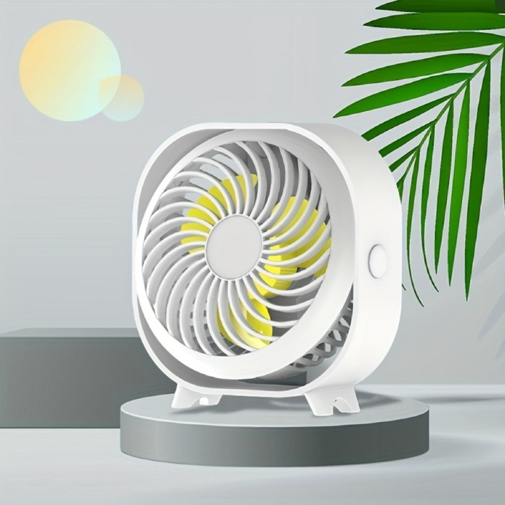 Random Color New Desktop Small Fan Rechargeable Desktop Fan Portable Office Student Dormitory Home Mini Fan Mute