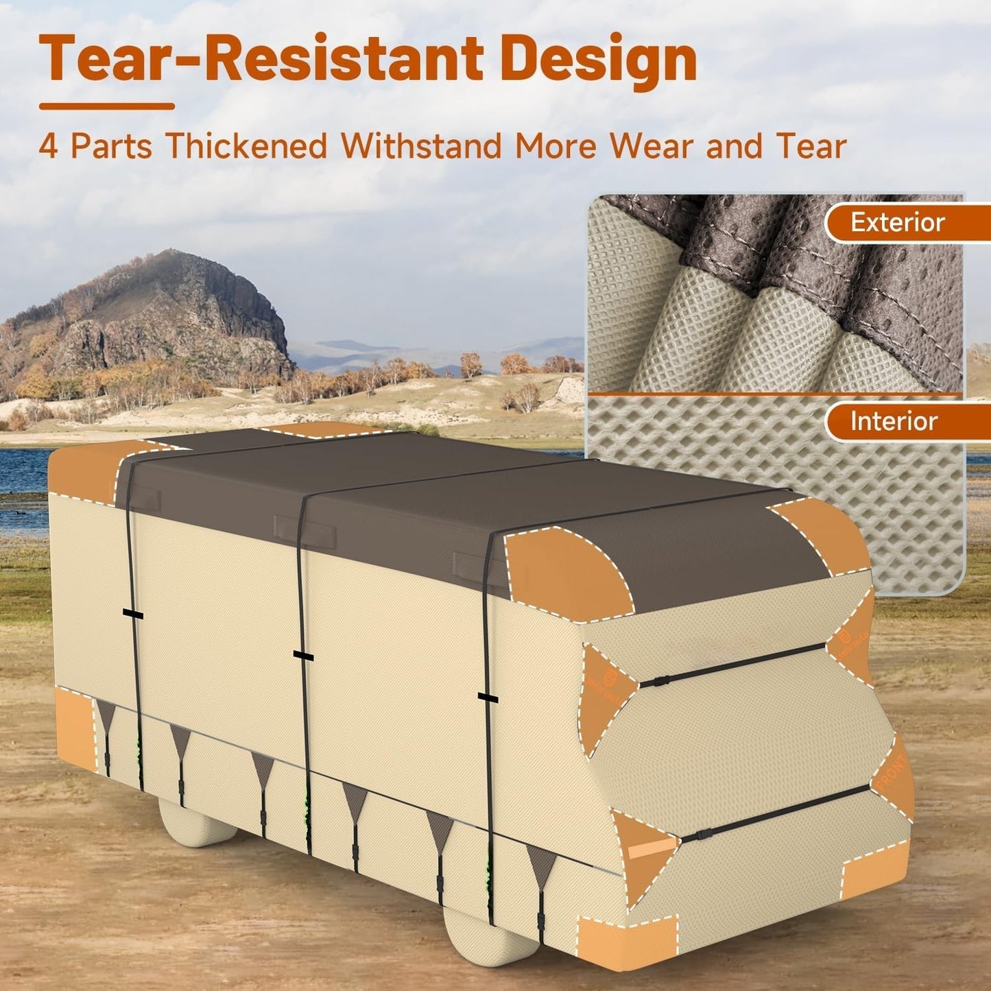 Class C RV Cover 2025 Upgraded Heavy Duty 7 Layers Top 3 Layers Side Windproof Breathable Class C Motorhome Camper Cover
