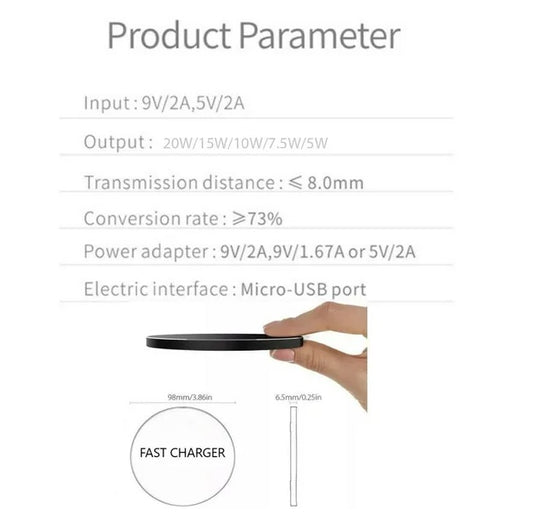 20W Wireless Charger Fast Charge Pad For XS Max X XR 12 13 Pro
