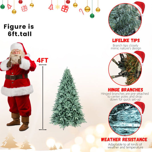 6ft Blue PE PVC Hybrid Automatic Tree  Steel Wire   Wire