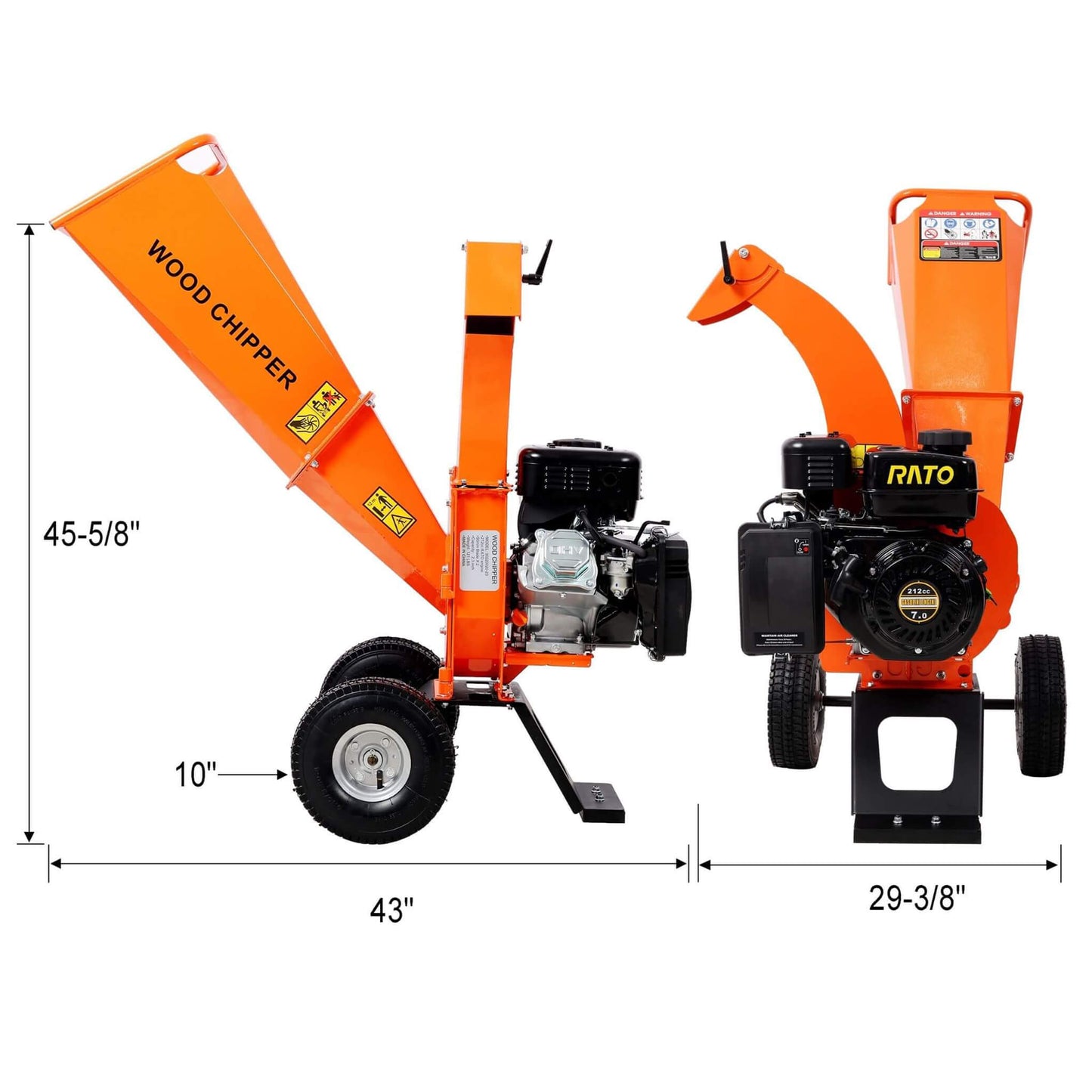 Heavy-Duty 7HP 212CC Gas Wood Chipper Shredder Mulcher (SAK59184)