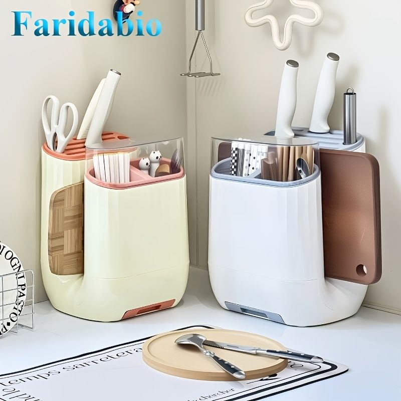 Countertop Utensil Organizer with Chopping Board Stand