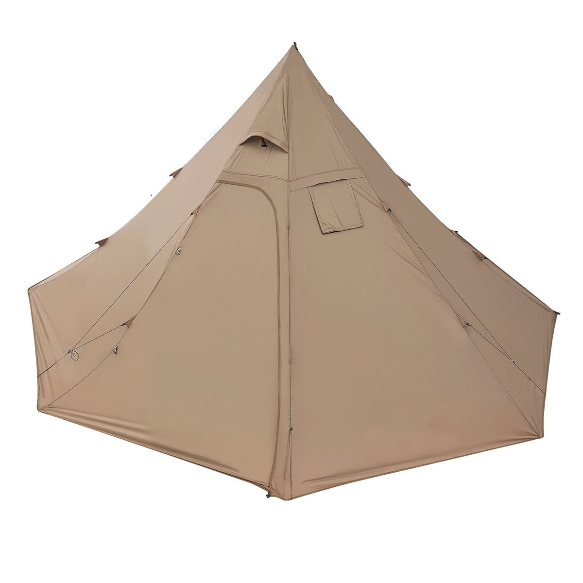 Polyester 4-Person Camping Tipi Hot Tent with Stove Jack and Inner Tent