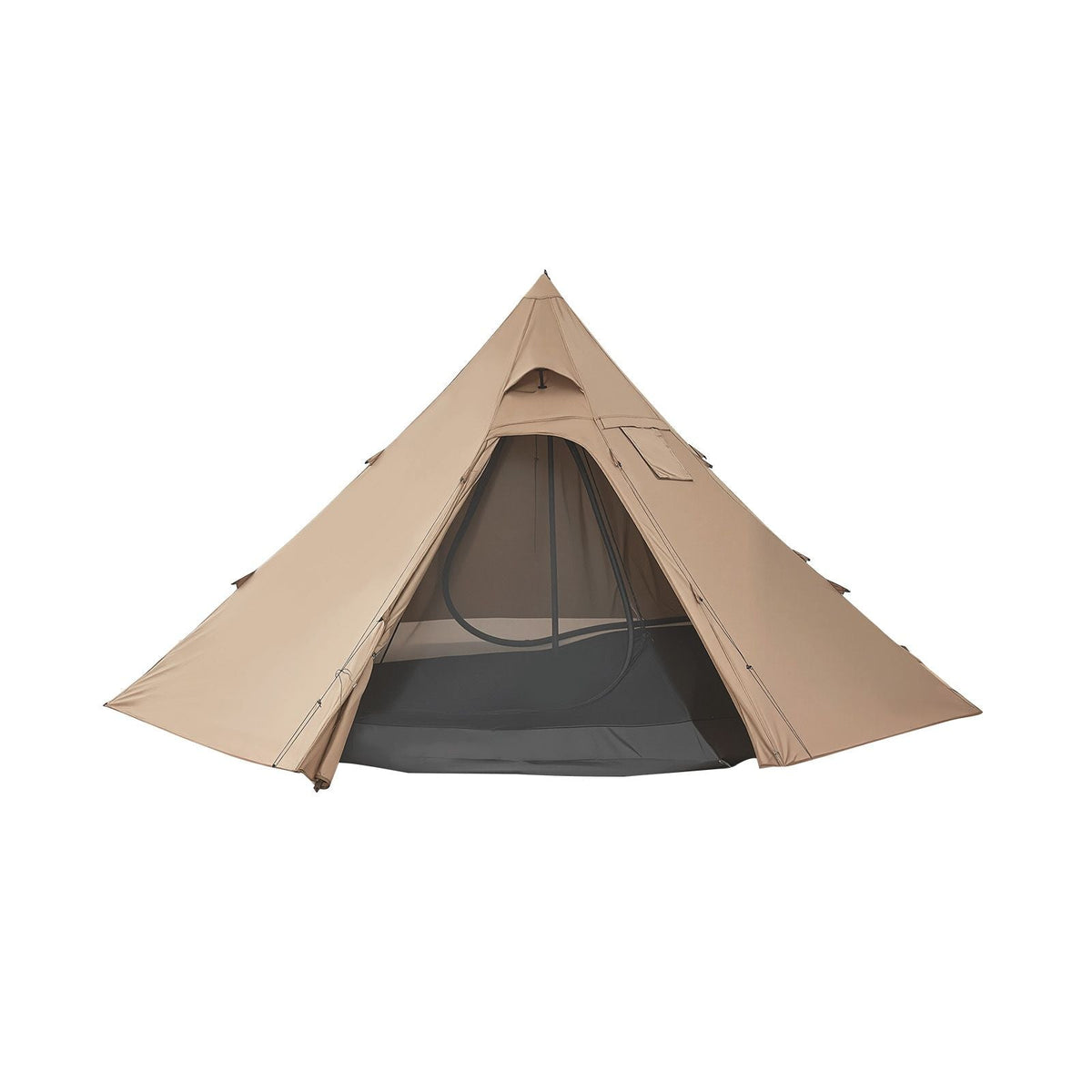 Polyester 4-Person Camping Tipi Hot Tent with Stove Jack and Inner Tent