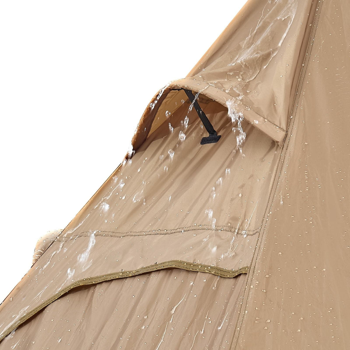 Polyester 4-Person Camping Tipi Hot Tent with Stove Jack and Inner Tent