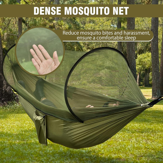 ITOPFOX Parachute Nylon Camping Hammock with Mosquito Net and Tree Straps