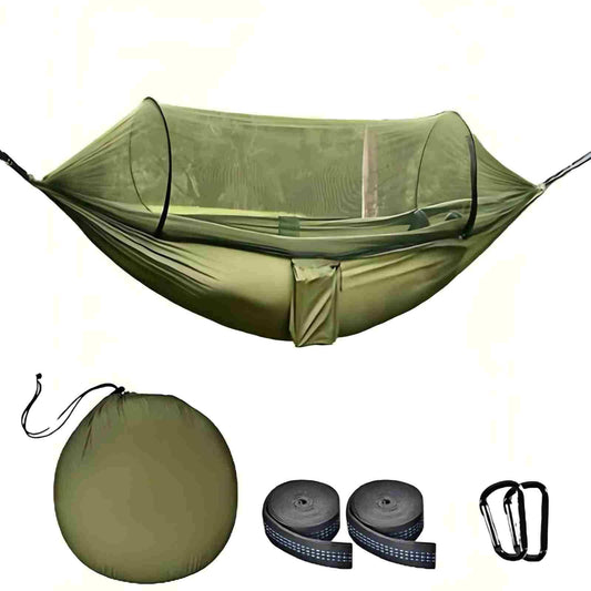 ITOPFOX Parachute Nylon Camping Hammock with Mosquito Net and Tree Straps