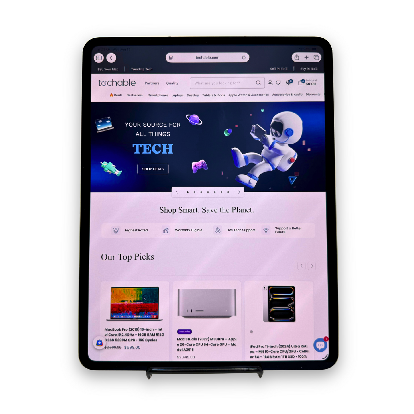 iPad Pro 13‑inch (2024) Nano‑Texture Ultra Retina – Apple M4 10‑Core CPU & GPU • Wi‑Fi + Cellular