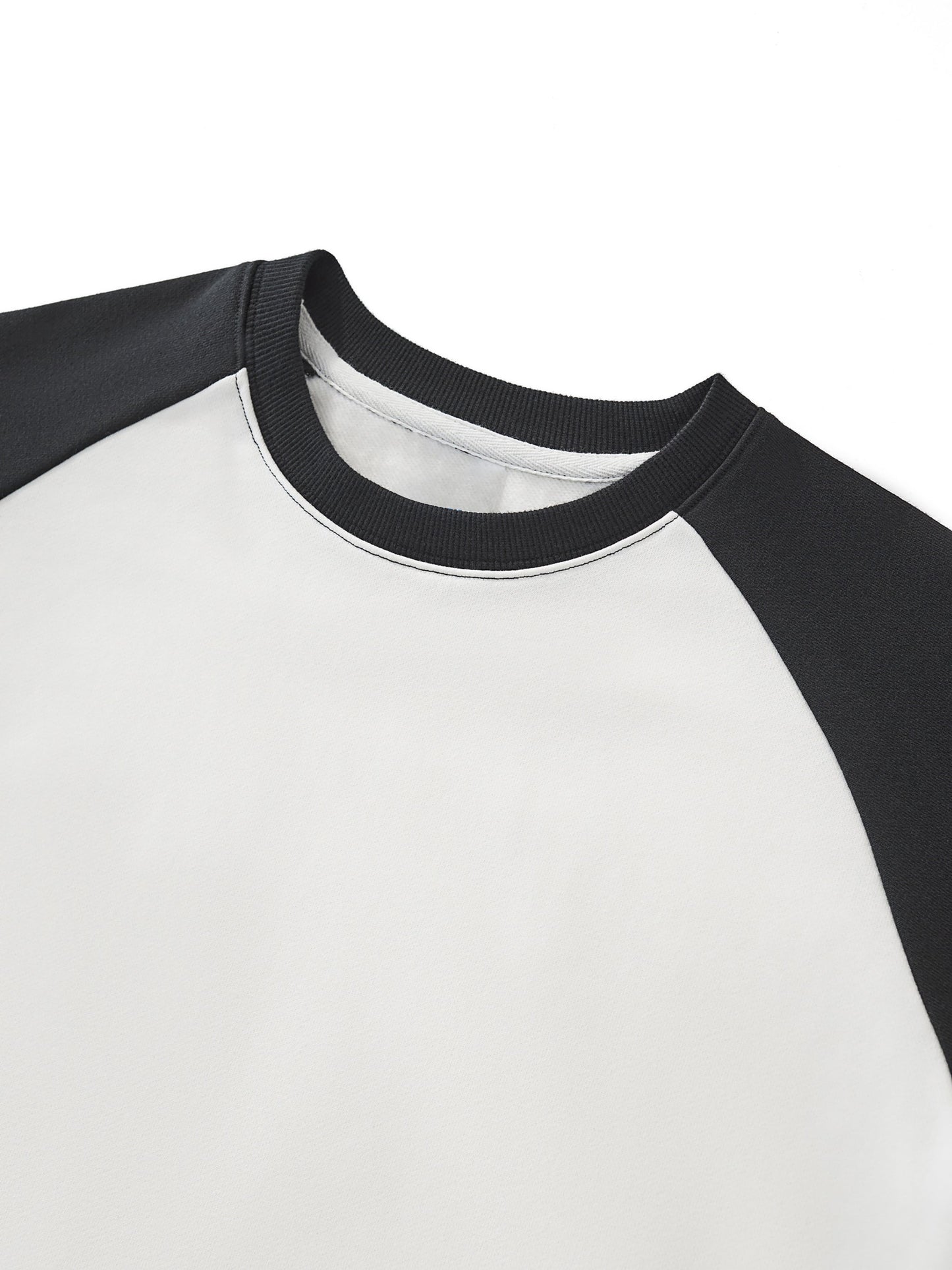 Jerry G LeGoo Raw-Hem Color-Block Raglan Crop Sweatshirt