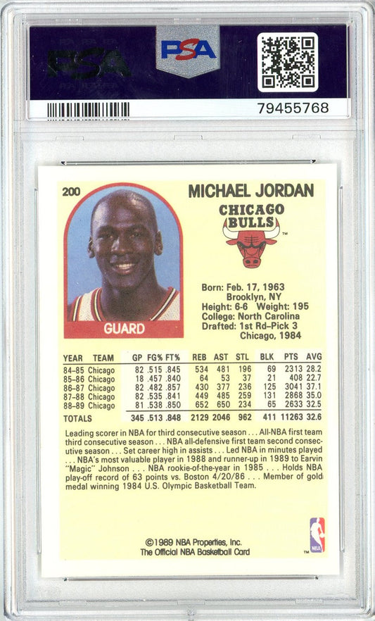 Graded 1989 Hoops Michael Jordan #200 Basketball Card PSA 9 Mint