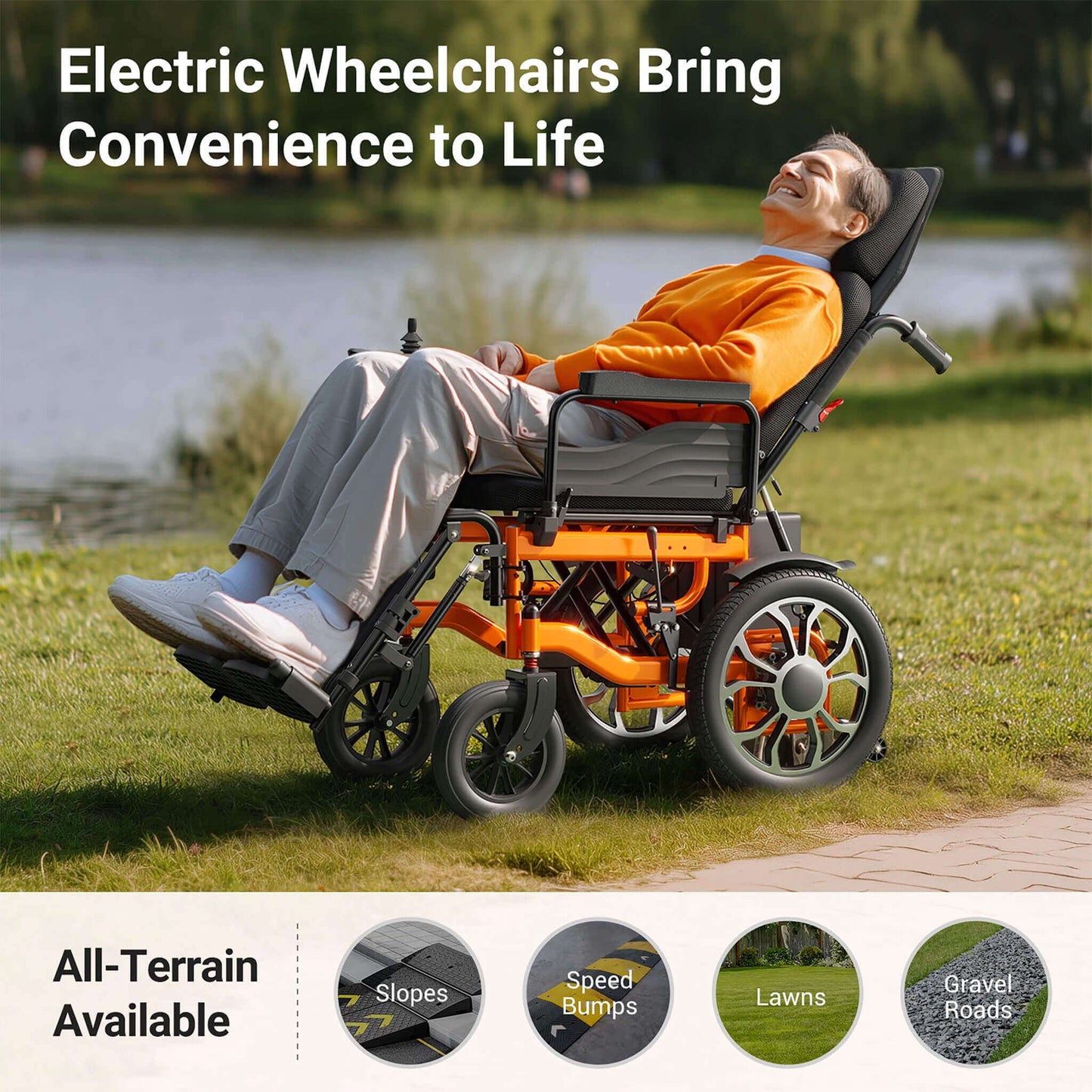Motivo Premium Lightweight Electric Full Reclining Motorized Foldable Wheelchair (SAK91516)